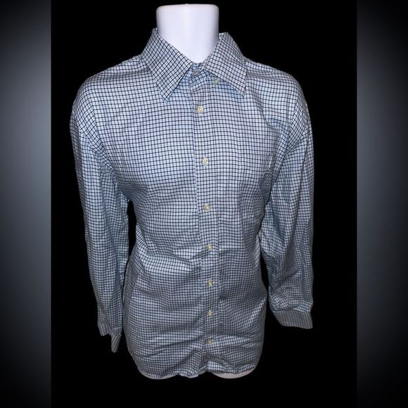 Peter Millar Other - Peter Millar Blue Mens Size Large Striped Button‎ Up Long Sleeve Greens Masters